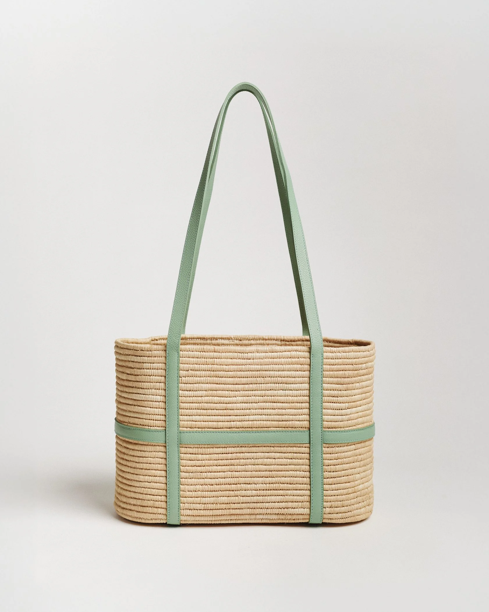 The Day Bask — Luxury Structured Raffia Basket Bag | $295 | Bask